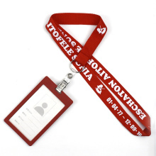 PP ID Card Holder Logo Silk Screen Printed Lanyards Polyester Adjustable Safety Buckle Card Hoder Lanyards